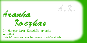 aranka koczkas business card